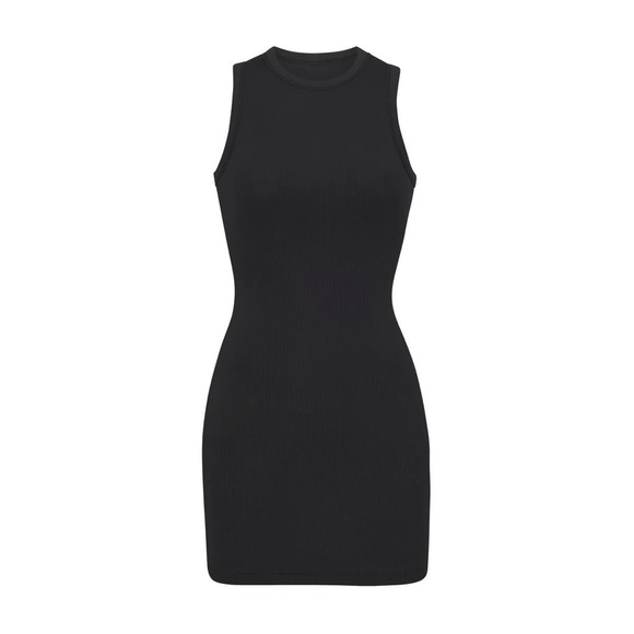 SKIMS Cotton Rib Tank Dress in Soot Black: Size 4X NWT. - Picture 1 of 4